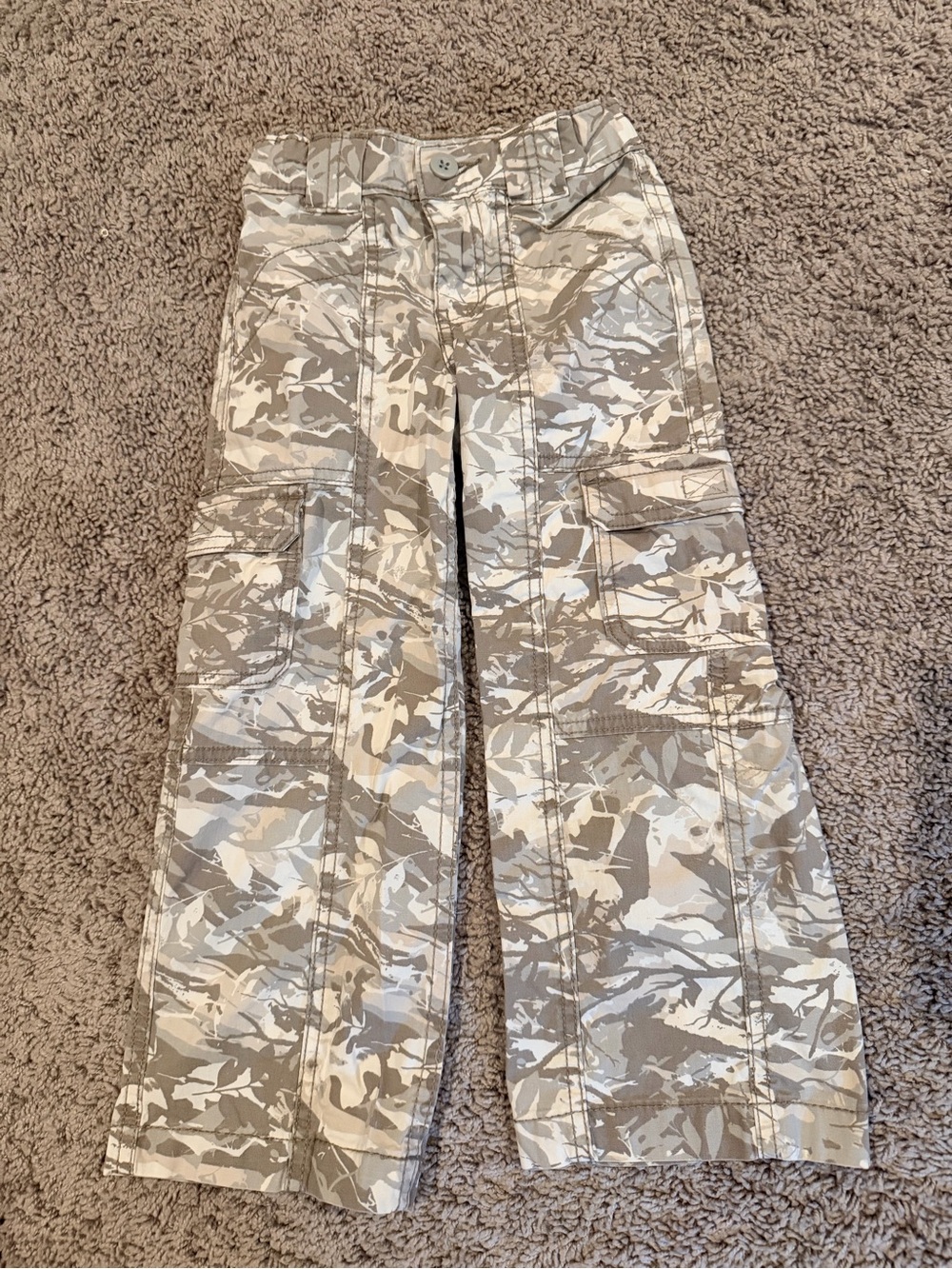 Camo Cargo Pants - Tan & White